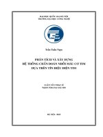 Luận văn phân tích và xây dựng hệ thống chẩn Đoán nhồi máu cơ tim dựa trên tín hiệu Điện tim