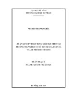 Đề Án quản lý hoạt Động giáo dục stem tại trường trung học cơ sở hậu giang, quận 11, thành phố hồ chí minh