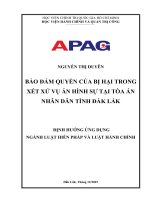 Bảo Đảm quyền của bị hại trong xét xử vụ Án hình sự tại tòa Án nhân dân tỉnh Đắk lắk