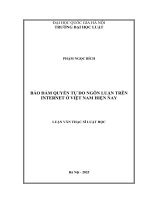 Luận văn bảo Đảm quyền tự do ngôn luận trên internet Ở việt nam hiện nay