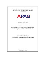 Hoạt Động kiểm tra chuyên ngành của sở giáo dục và Đào tạo tỉnh Đắk lắk