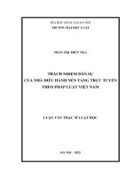 Luận văn trách nhiệm dân sự của nhà Điều hành nền tảng trực tuyến theo pháp luật việt nam