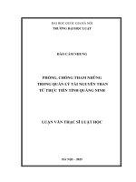 Luận văn phòng, chống tham nhũng trong quản lý tài nguyên than từ thực tiễn tỉnh quảng ninh