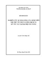 Nghiên cứu sự hài lòng của sinh viên nội trú về chất lượng dịch vụ ký túc xá tại Đại học Đà nẵng