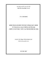 Luận văn Định tội danh Đối với tội vi phạm quy Định về tham gia giao thông Đường bộ (trên cơ sở thực tiễn tại thành phố hà nội)