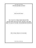 Công tác bồi dưỡng chuyên môn cho giáo viên trường tiểu học hiệp tân, quận tân phú, thành phố hồ chí minh