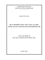 Luận văn quản trị phòng cháy, chữa cháy các kho, xưởng sản xuất trên Địa bàn thành phố hà nội