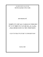 Luận văn nghiên cứu chế tạo, và khảo sát tính chất từ và từ nhiệt của vật liệu re1 x(sr, ca)xmn1  ytmyo3 micro nano cấu trúc perovskite