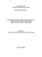 Tóm tắt tính liên văn bản trong truyền thuyết về chủ Đề tôn giáo, tín ngưỡng trên vùng Đất thừa thiên huế