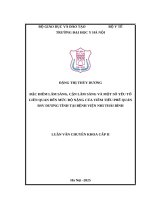 Đặc điểm lâm sàng, cận lâm sàng và một số yếu tố liên quan đến mức độ nặng của viêm tiểu phế quản RSV dương tính tại Bệnh viện Nhi Thái Bình