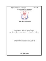 Thực trạng mổ lấy thai lần đầu tại bệnh viện đa khoa khu vực Tây Bắc Nghệ An