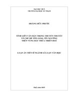 Tính liên văn bản trong truyền thuyết về chủ Đề tôn giáo, tín ngưỡng trên vùng Đất thừa thiên huế