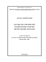 Dạy học hát cho sinh viên ngành giáo dục mầm non trường Đại học hải dương