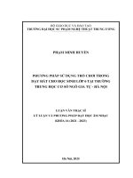 Phương pháp sử dụng trò chơi trong dạy hát cho học sinh lớp 6 tại trường trung học cơ sở ngô gia tự   hà nội