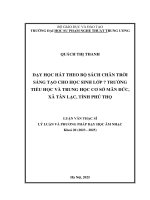Dạy học hát theo bộ sách chân trời sáng tạo cho học sinh lớp 7 trường tiểu học và trung học cơ sở mãn Đức, xã tân lạc, tỉnh phú thọ