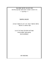Luận văn Ẩn dụ Ý niệm của từ “ 头”, “Đầu” trong tiếng trung và tiếng việt