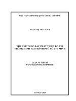 THỂ CHẾ THÚC ĐẨY PHÁT TRIỂN ĐÔ THỊ THÔNG MINH TẠI THÀNH PHỐ HỒ CHÍ MINH