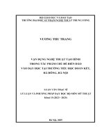 Vận dụng nghệ thuật tạo hình trong tác phẩm chủ Đề biển Đảo vào dạy học tại trường tiểu học Đoàn kết, hà Đông, hà nội
