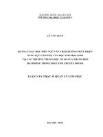 Luận văn quản lý dạy học môn ngữ văn theo hướng phát triển năng lực cảm thụ văn học cho học sinh tại các trường trung học cơ sở của thành phố hải phòng trong bối cảnh chuyển Đổi số