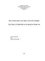 Đề cương báo cáo thực tập tốt nghiệp tổng hợp kế toán tại công ty sơn thành an