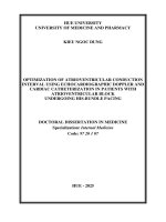 Tóm tắt tiếng anh tối Ưu hóa khoảng dẫn truyền nhĩ thất bằng siêu Âm doppler tim và thông tim Ở bệnh nhân blốc nhĩ thất Được Đặt máy tạo nhịp bó his