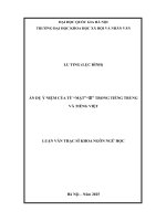 Luận văn Ẩn dụ Ý niệm của từ “mặt”“面” trong tiếng trung và tiếng việt