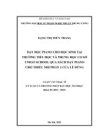 Dạy học piano cho học sinh tại trường tiểu học và trung học cơ sở unigo school qua sách dạy piano cho thiếu nhi phần 1 của lê dũng