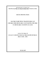 Dạy học nghệ thuật tranh in khắc gỗ cho học sinh trung học cơ sở trường tiểu học và trung học cơ sở fpt cầu giấy