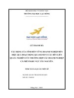 Tóm tắt tác Động của tính bền vững doanh nghiệp Đến hiệu quả hoạt Động qua hành vi các bên liên quan  nghiên cứu trường hợp các doanh nghiệp cà phê Ở khu vực tây nguyên