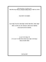 Dạy học piano cho học sinh trường tiểu học phú lương ii, hà nội qua bộ giáo trình suzuki piano school