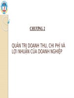 Chương 2  quản lý doanh thu, chi phí và lợi nhuận (1)