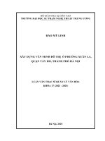 Xây dựng văn minh Đô thị Ở phường xuân la, quận tây hồ, thành phố hà nội