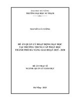 Đề Án quản lý hoạt Động dạy học tại trường trung cấp phật học thành phố Đà nẵng giai Đoạn 2025–2030