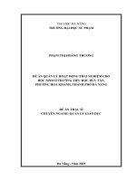 Quản lý hoạt Động trải nghiệm cho học sinh Ở trường tiểu học duy tân