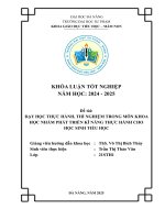 Dạy học thực hành, thí nghiệm trong môn khoa học nhằm phát triển kĩ năng thực hành cho học sinh tiểu học