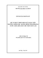 Đề Án phát triển Đội ngũ giảng viên trường chính trị   hành chính tỉnh sêkong, nước chdcnd lào
