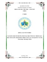Vận dụng một số phương pháp tích cực trong dạy học toán lớp 1 nhằm phát triển năng lực giải quyết vấn Đề toán học cho học sinh