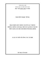 Hoạt Động huy Động nguồn lực trong phòng chống xâm hại trẻ em tại Đoàn thanh niên cộng sản hồ chí minh tỉnh hoà bình