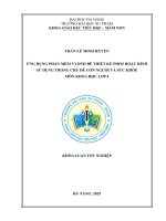 Ứng dụng phần mềm vyond Để thiết kế phim hoạt hình sử dụng trong chủ Đề con người và sức khỏe môn khoa học lớp 4
