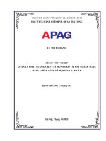 Đề Án tốt nghiệp quản lý chất lượng cho vay hộ nghèo tại chi nhánh ngân hàng chính sách xã hội tỉnh Đắk lắk