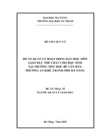 Đề Án quản lý hoạt Động dạy học môn giáo dục thể chất cho học sinh tại trường tiểu học bế văn Đàn, phường an khê, thành phố Đà nẵng
