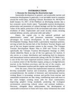 Tóm tắt tiếng anh phát triển du lịch sinh thái bền vững trên Địa bàn thành phố hà nội