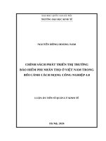 Chính sách phát triển thị trường bảo hiểm phi nhân thọ Ở việt nam trong bối cảnh cách mạng công nghiệp 4 0