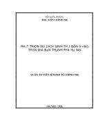 Phát triển du lịch sinh thái bền vững trên Địa bàn thành phố hà nội