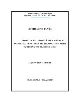 Lòng tin, tác Động xã hội và hành vi người tiêu dùng trên thị trường thực phẩm tươi sống tại tp hcm
