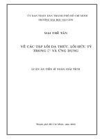 Về các tập lồi Đa thức, lồi hữu tỷ trong c n và Ứng dụng