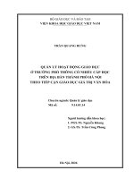 Quản lý hoạt Động giáo dục Ở trường phổ thông có nhiều cấp học trên Địa bàn thành phố hà nội theo tiếp cận giáo dục giá trị văn hóa