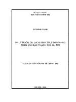 Phát triển du lịch sinh thái bền vững trên Địa bàn thành phố hà nội