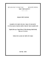 Tóm tắt luận Án nghiên cứu một số góc, trục Ở chi dưới và Ứng dụng trong phẫu thuật thay khớp gối