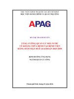 Tăng cường quản lý nhà nước về khám, chữa bệnh tại bệnh viện răng hàm mặt huế giai Đoạn 2025 2030